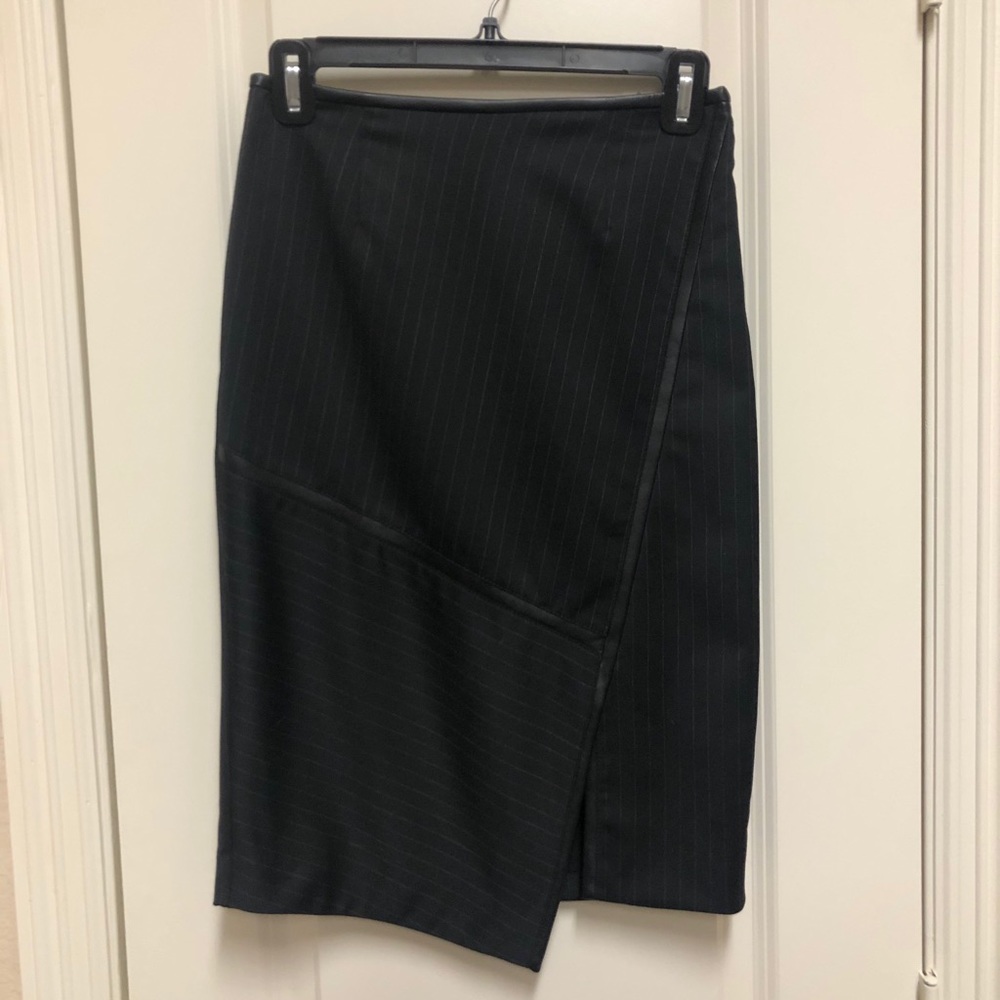 White House Black Market Pinstripe Leather Skirt